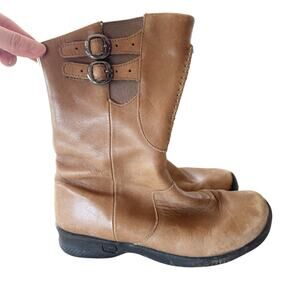 KEEN Women’s Bern Baby Mid Calf 53068 Oat Leather Waterproof Boots Size 7